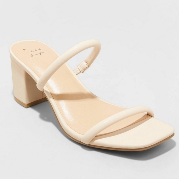 a new day Shoes - A New Day Beige Slides with Chunky Heel Women's Multiple Sizes